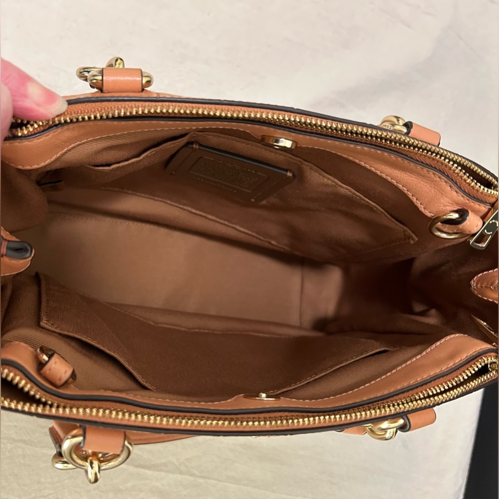 COACH Brooke Mini Croc Embossed and Smooth Leather in Colorblock Xbody/Satchel - Picture 13 of 14